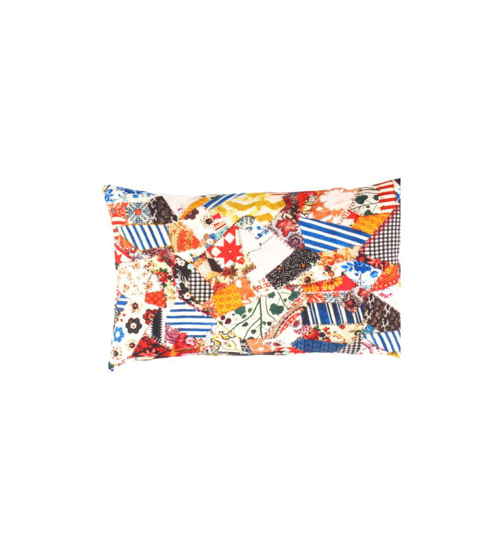Lumbar Rectangular Pillow Cover & Insert, Blue/Black/Red/Yellow