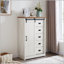 Commode 5 tiroirs avec porte de grange coulissante, rangement rustique pour chambre à coucher et espace de vie-602088422