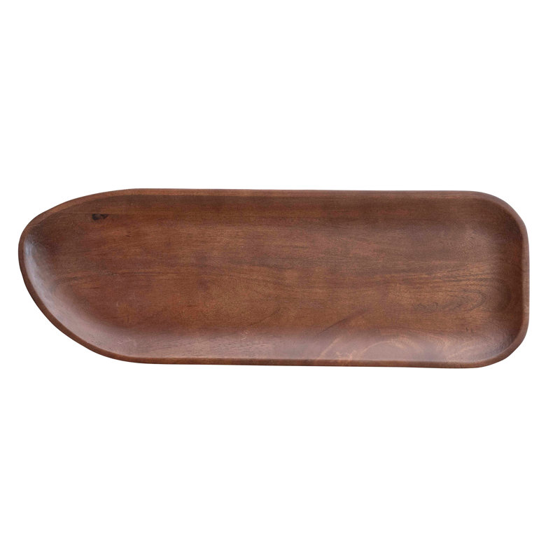 Walnut-Finished Mango Wood Footed Platter