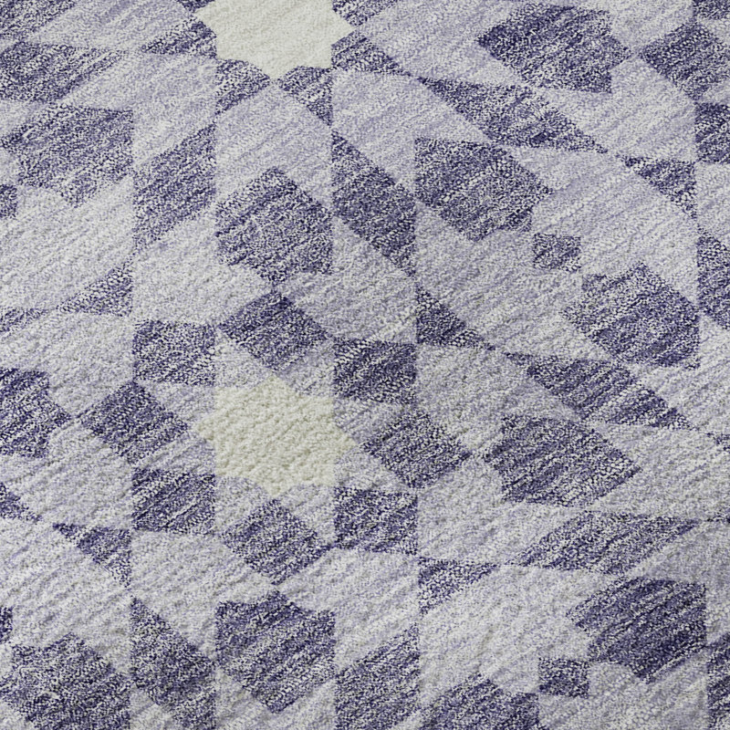 Premium Machine Washable Tweedy Lilac Rug, Rectangle 10' x 14'