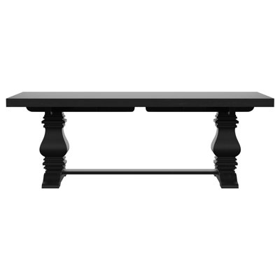 Distressed Black Extension Dining Table With Double Pedestal With Double Pedestal
