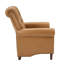 Fauteuil inclinable manuel en cuir l 32,25 po Bridin avec têtes de clous et pieds en bois massif-501960640