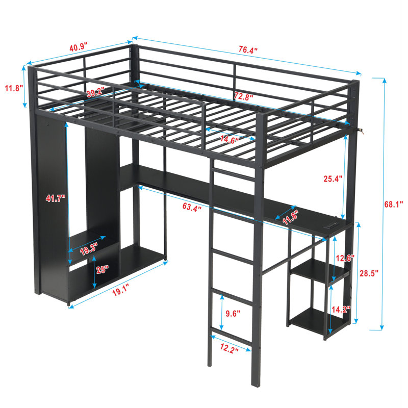 Lits avec rangement peu encombrants, bureau en mezzanine en panneau de fibres à densité moyenne et dortoir moderne