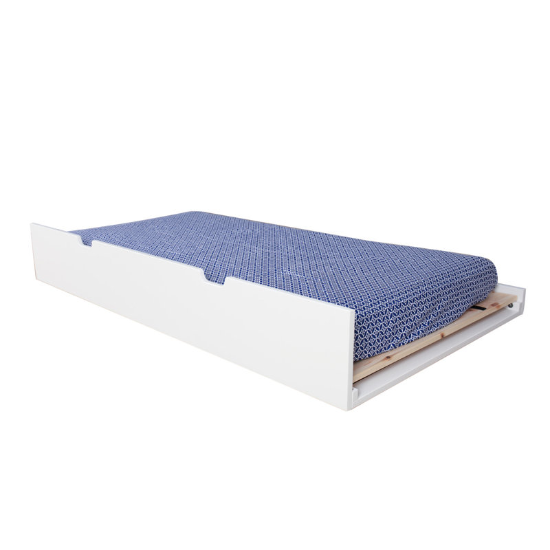 Borel Solid Wood Twin Trundle Bed, White