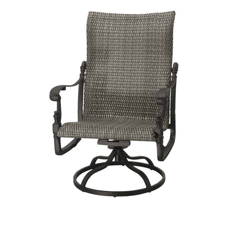 Florence Woven High Back Swivel Rocking Lounge Chair, Chestnut, Desert Bronze