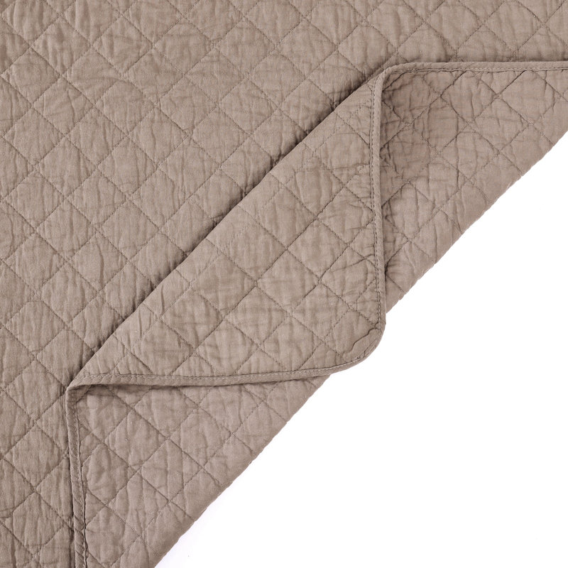 Cotton Comfort Solid Color Classic Chic Casual Modern Rustic Quilt Set, King Quilt  + 2 King Shams, Mocha