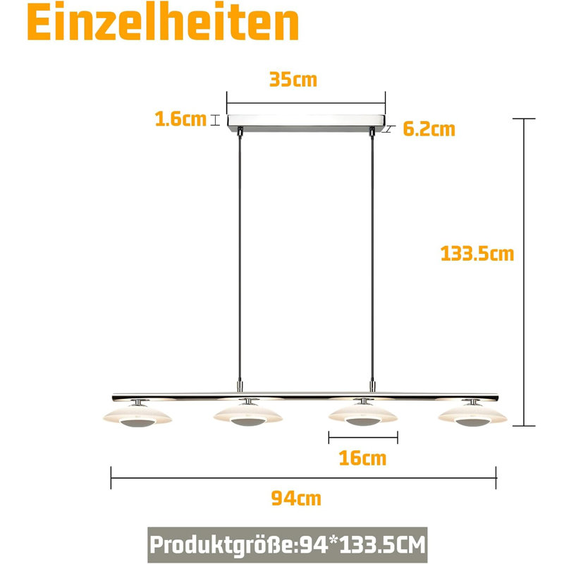 - Light Brushed Nickel LED Pendant