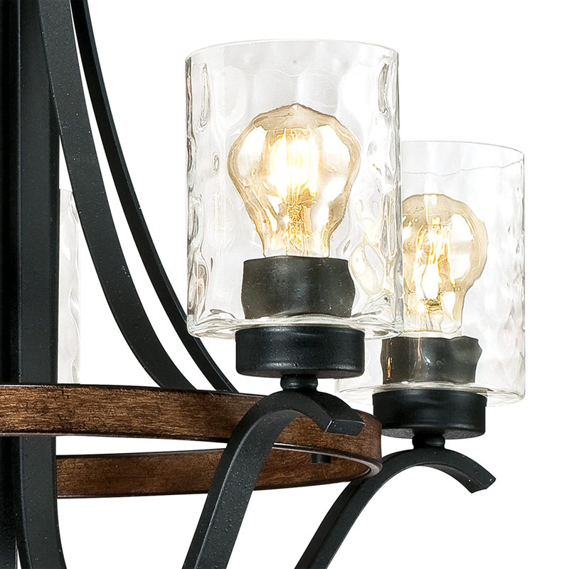 Barnwell 5 - Light Wagon Wheel Chandelier