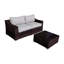 Ensemble de conversation 2 personnes en osier toutes saisons avec table basse
