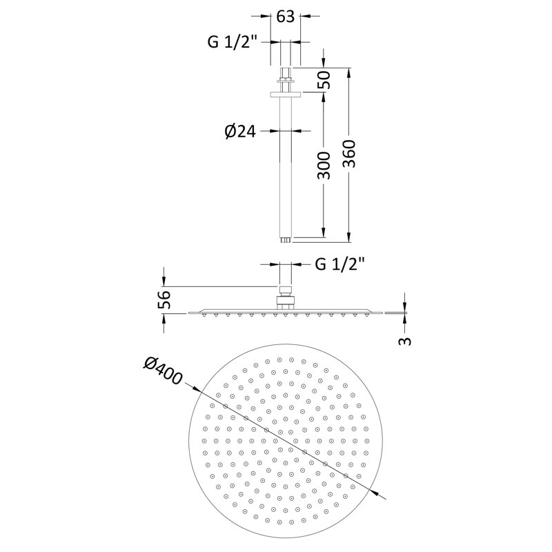 Full/Standard Fixed Shower Head