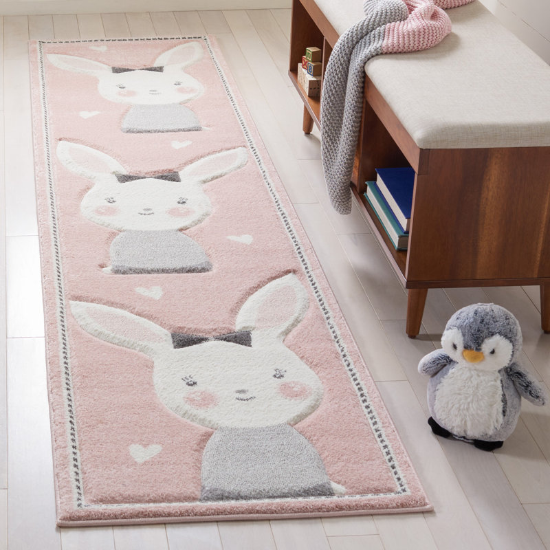 Glantz Animal Print Pink Area Rug, Runner 2' x 8'