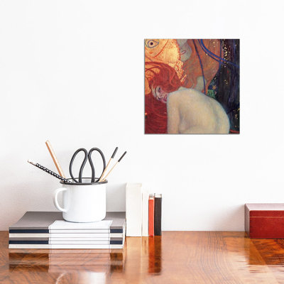 Goldfish, Square Detail by Gustav Klimt - 1 Piece Wrapped Canvas Painting