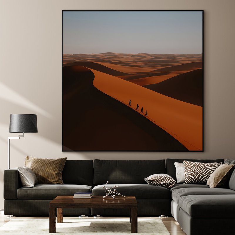 Très grande reproduction d'art sur toile - Paysage désertique, H 72 po x l 72 po
