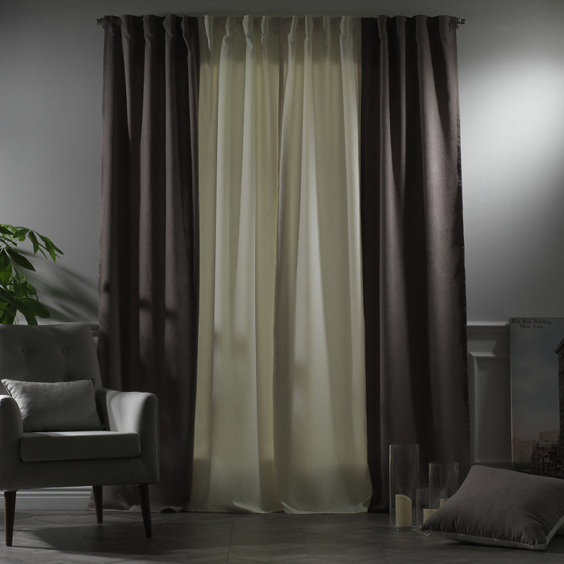 Rideau de fenêtre décoratif de chaque panneau de 27 po de largeur, Crème / pierre, L 27 po x L 95 po