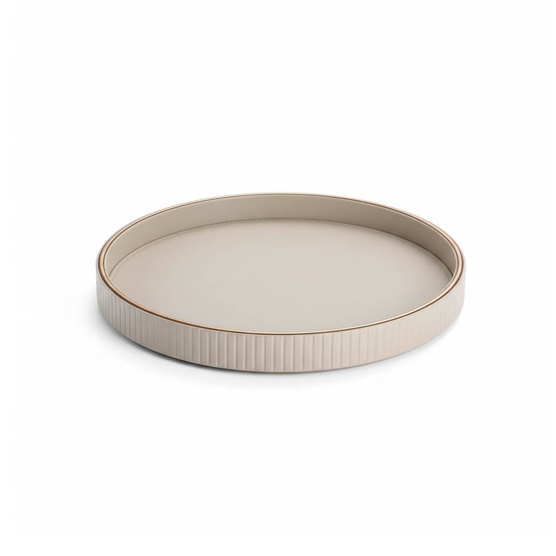 Leather Tray, Beige