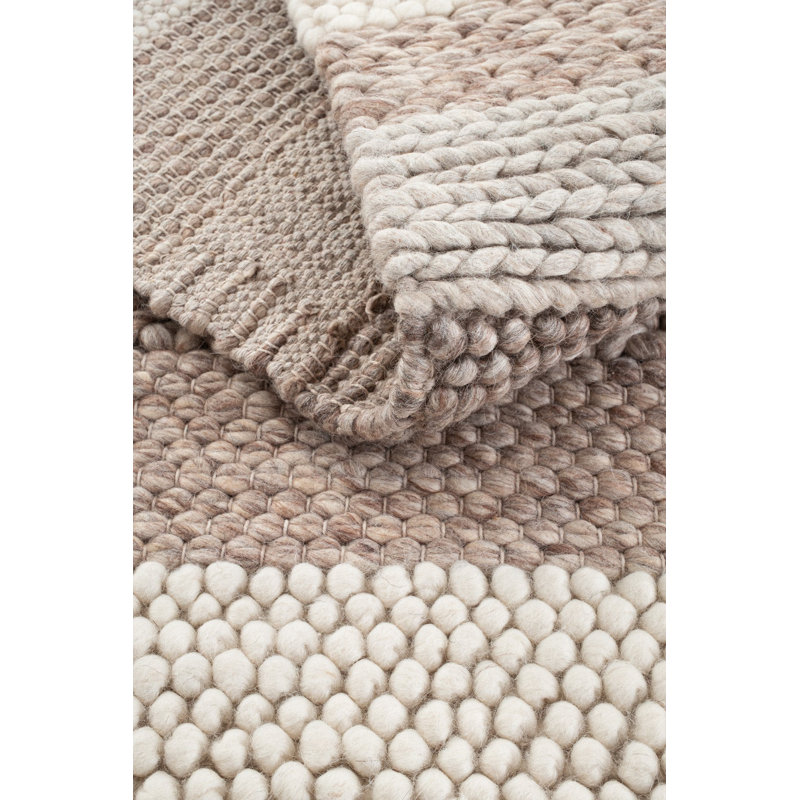 Jaycee Rectangle 66.93 cm x 94.49 cm Striped Wool and Viscose Hand Woven Indoor / Outdoor Area Rug