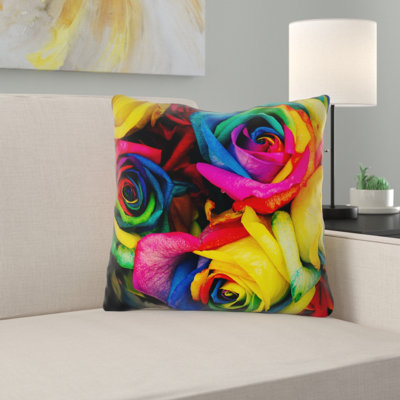 Floral Reversible Throw Pillow