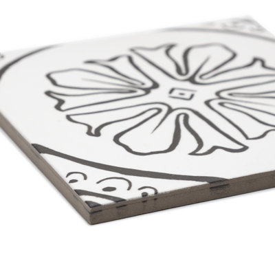 Cadence 6" x 6" Patterned Matte Porcelain Floor and Wall Tile