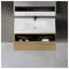 Meuble-lavabo flottant 36 po avec lavabo, meuble de rangement mural avec tiroir à fermeture en douceur, lavabo à surface solide blanc brillant, finition chêne naturel