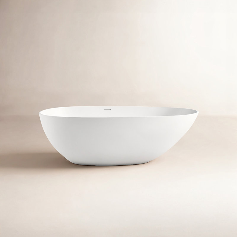 Baignoire de trempage autoportante en résine à surface solide 67 po Forma, Blanc