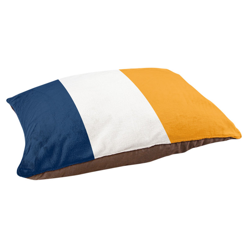 Coussin Atlanta, Bleu marine / blanc / or, Grand (l 40 po x P 30 po x H 14 po)