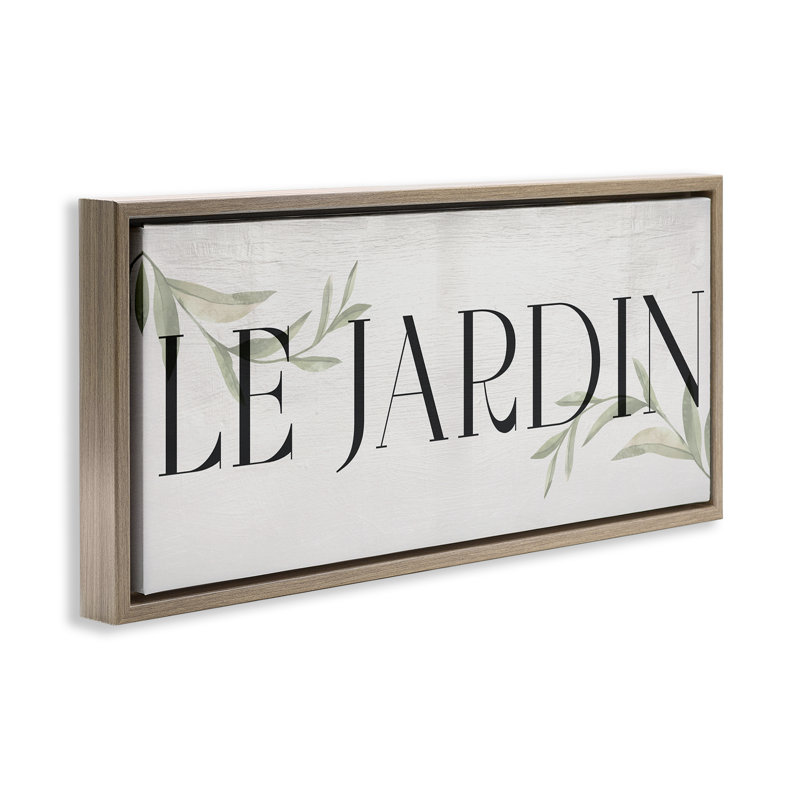  «French Garden», art mural encadré par Daphne Polselli, H 14 po x l 31 po, Cadre flottant orme Montalcino