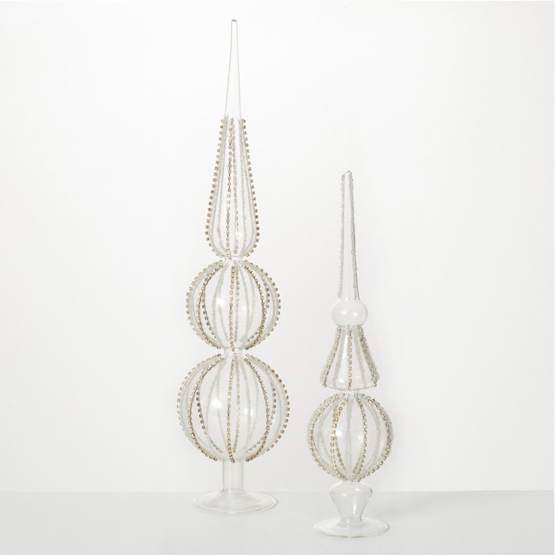 Ensemble de 2 pièces en verre perlé à la main
