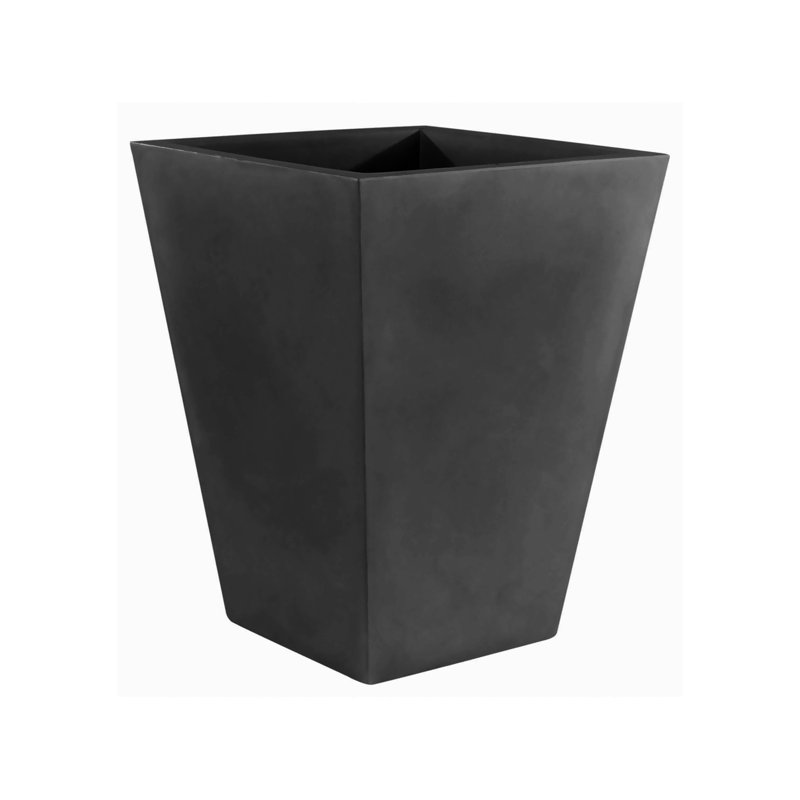 Cono Resin Pot Planter, 25.5" H x 19.75" W x 19.75" D, Black