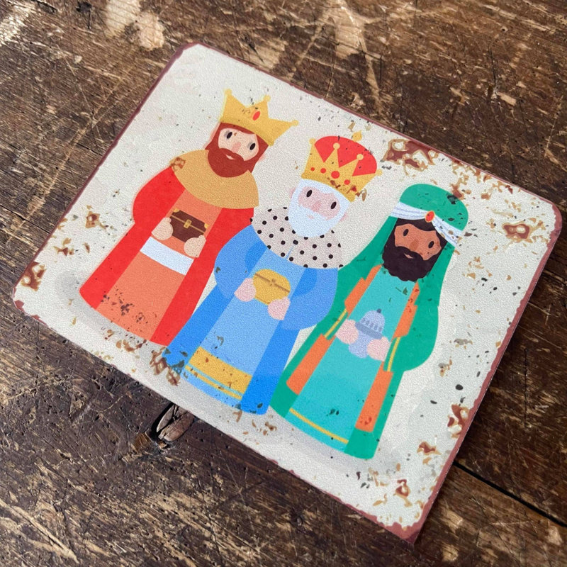 Christmas 3 Kings - No Frame Print on Metal, 28cm H x 40cm W