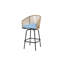 Ensemble de 4 tabourets de bar d'extérieur avec dossier et repose-pieds, sièges de patio en acier bleu