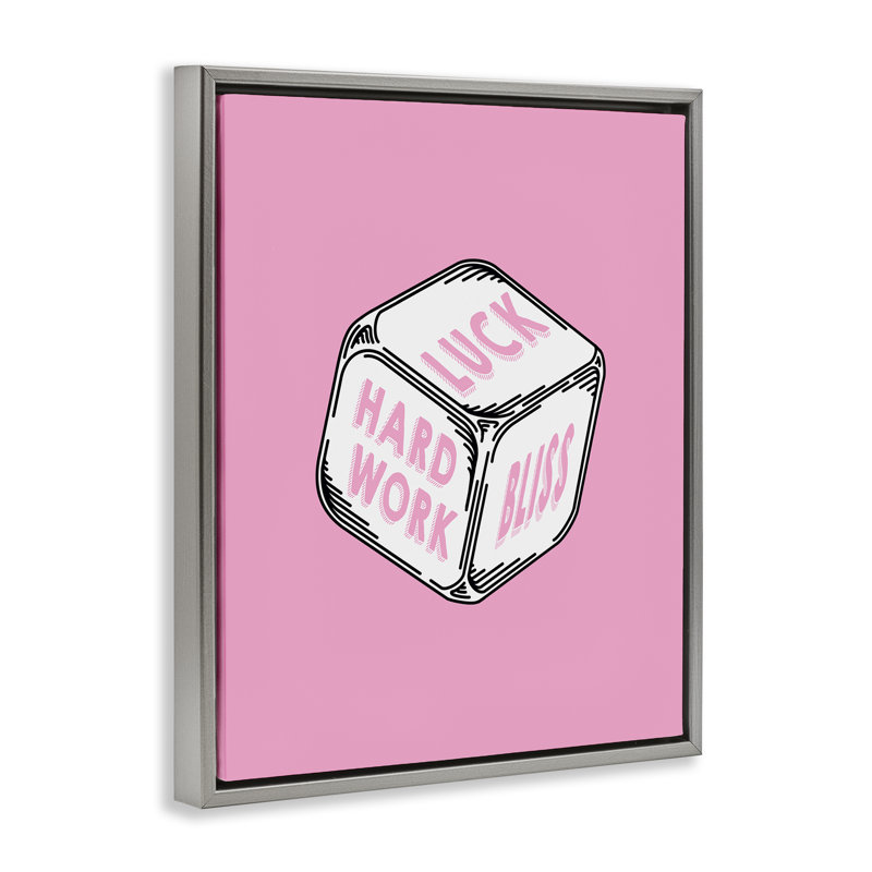  "Pastel Pink Lucky Dice", art mural sur toile flottante par Graffi *ee Studios, H 21 po x l 17 po