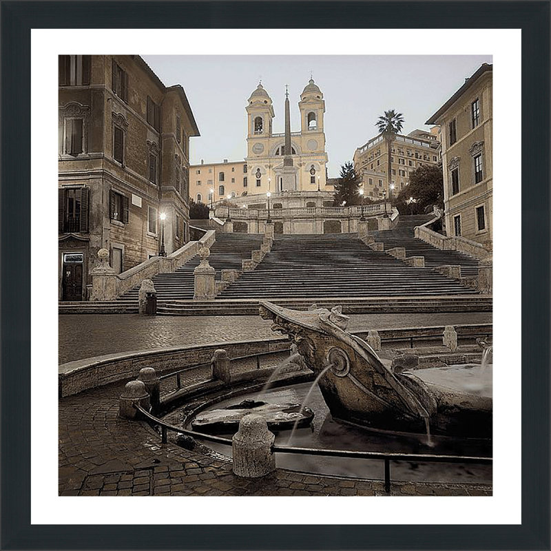 « espagnol steps rome i » par alan blaustein,, reproduction de photo encadrée, H 39,5 po x l 39,5 po x P 0,75 po