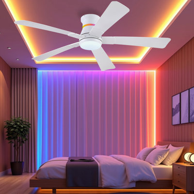 Ventilateur de plafond 46 po à 5 pales avec ensemble d'éclairage à DEL et télécommande