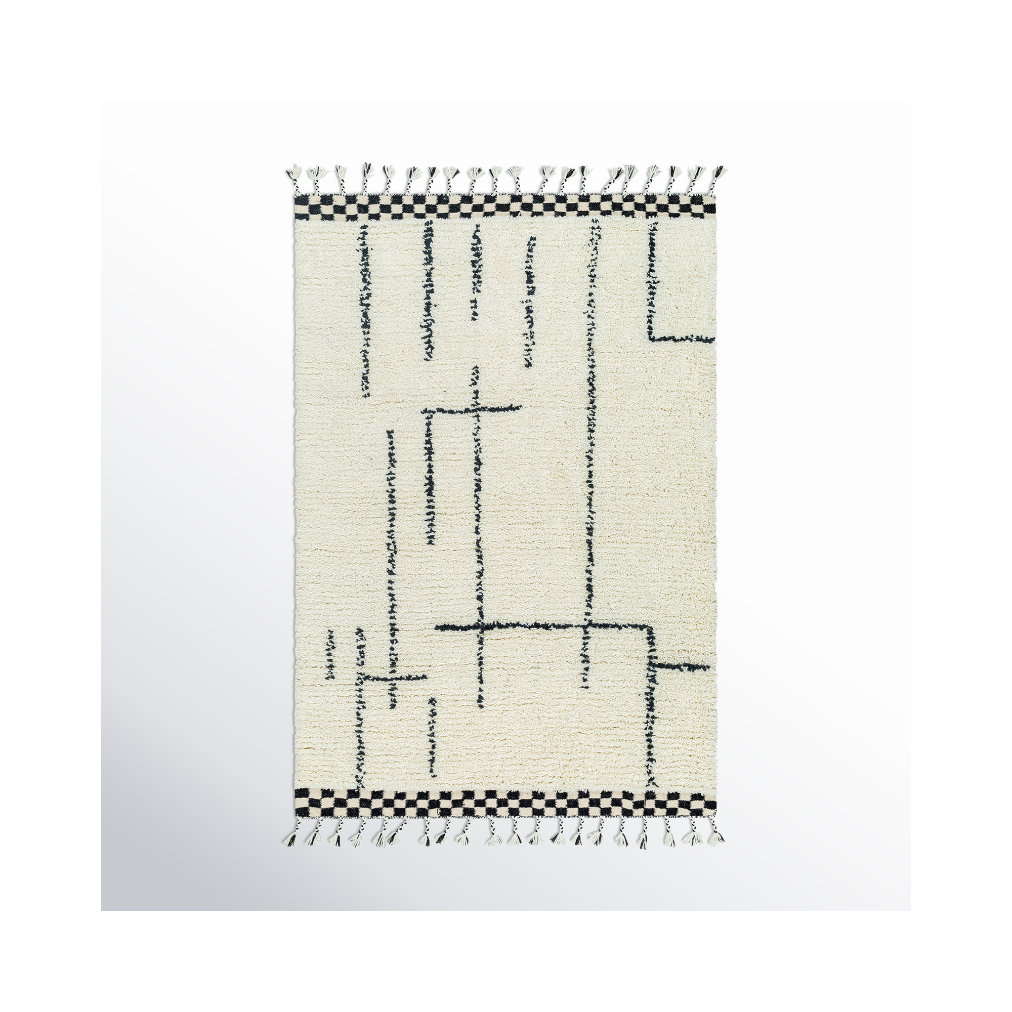 Keon Handmade Wool Cream Rug, Rectangle 2' x 3'
