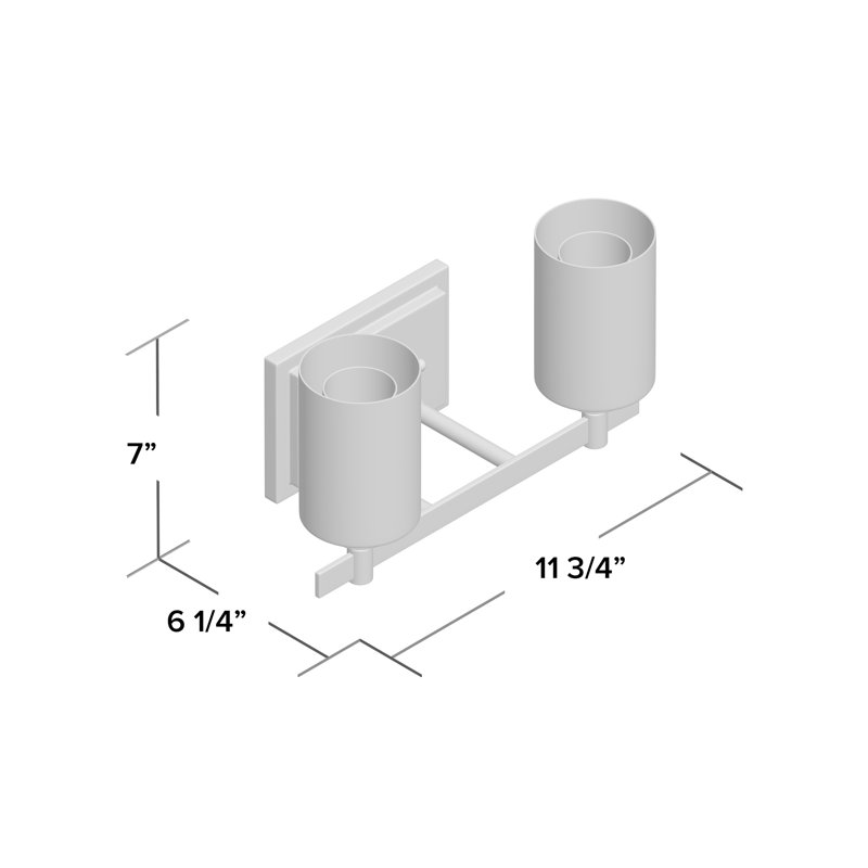 Éclairage pour meuble-lavabo 2 lumières Edwina, Nickel poli brossé