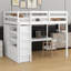 Lit mezzanine avec garde-robe intégré, bureau, tablettes de rangement et tiroirs-1168492277