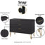 Commode cannelée 35 po Dumbo en noir (3 tiroirs)-1806292552