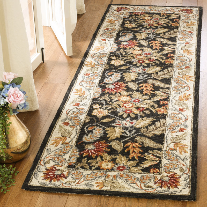 Tapis oriental en laine touffeté à la main Helena, Tapis de couloir 2 pi 6 po x 8 pi