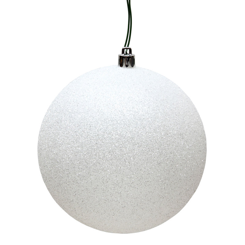 Ornement boule des Fêtes, Blanc, H 2,75 po x l 2,75 po x P 2,75 po