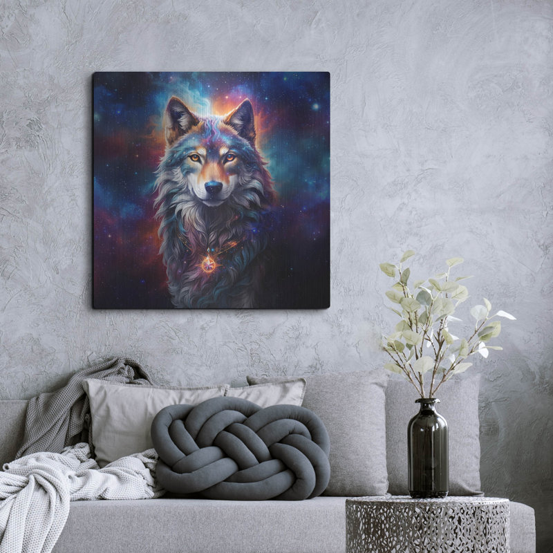 «Astral Spirit Wolf» par Cameron Gray, H 36 po x l 36 po