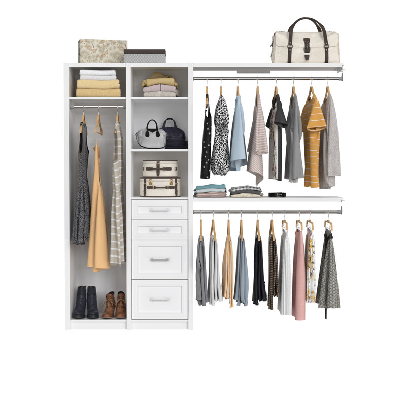 SpaceCreations 52-87" Closet System, Bright White