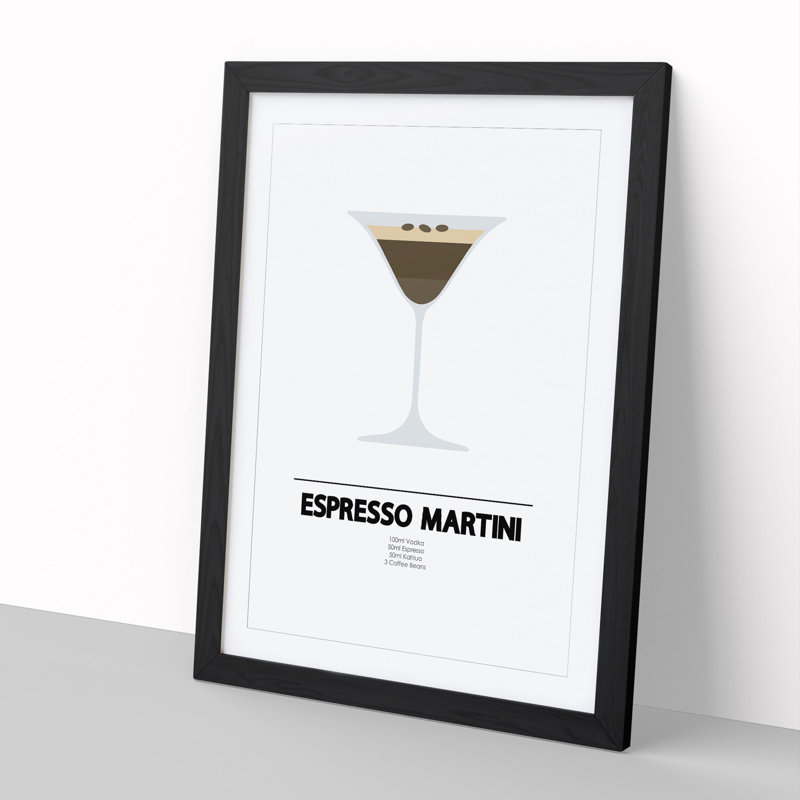 Espresso Martini - Picture Frame Graphic Art, Black, 65cm H x 48cm W x 2cm D