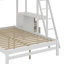 Lit simple superposé au dessus d'un lit double avec bureau et tiroirs-148216129