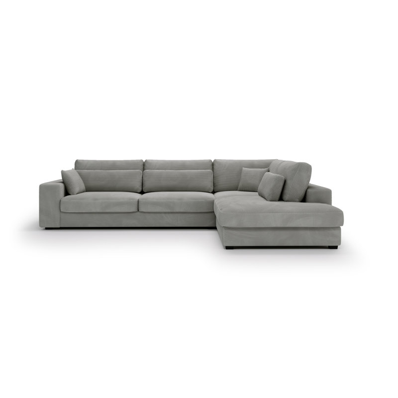 Tammera 3 Seater Corner Sofa , Grey, Left Hand Facing