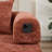Modern Chenille Futon Sofa Bed With Pillows-120347288