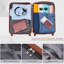 Ensembles de bagages Nouveau modèle ABS Hardshell 3 pièces Ensemble de valises rigides et durables Valise à roulettes avec serrure TSA 20 "24" 28 "(ivoire et brun)