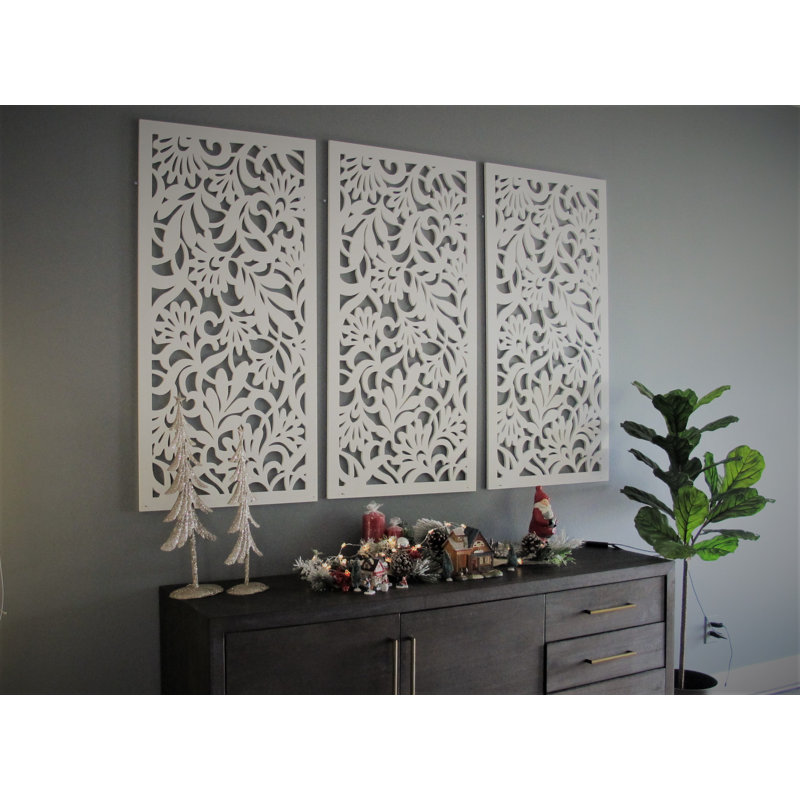 VIMA (Avines) Decorative Wall Panel - 48"L x 24"W, White Colour PVC Board Panel with Private Screen Fence Design for Home Renovation & Wall Décor