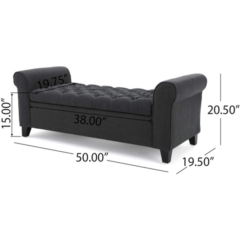 HAYES ARMED STORAGE BENCH