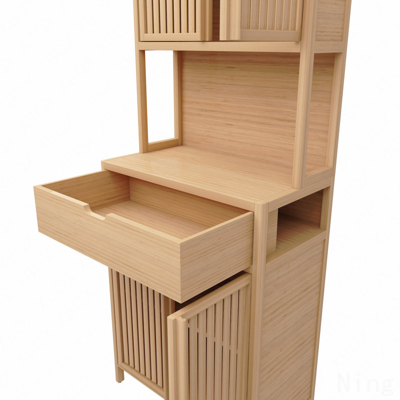 72" Tall Double-Door Bamboo High-Capacity Storage Cabinet