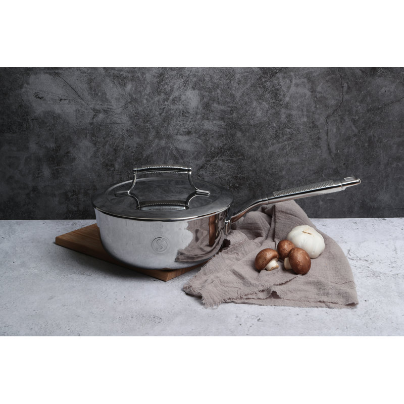 Saveur Selects 2 Quarts Stainless Steel Saute Pan with Lid